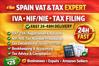 handle your spain taxes vat iva nif nie and accounting in 24h