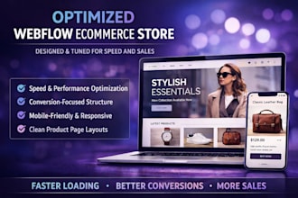 develop a webflow ecommerce site with speed user experience optimization