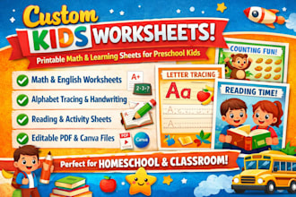 do custom kids worksheets printable math and learning sheets for preschool kids