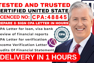us CPA letter CPA comfort letter CPA mortgage letter audit financial statement