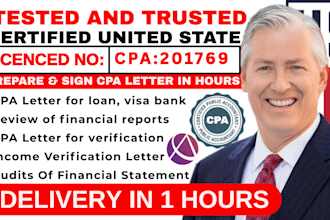 us CPA letter CPA comfort letter CPA mortgage letter audit financial statement