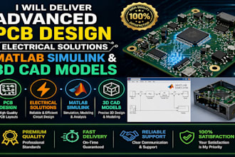 deliver advanced pcb design, electrical solutions, matlab simulink  3d cad model