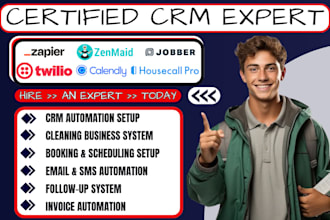 do jobber zapier twilio zenmaid calendly housecall pro cleaning crm automation