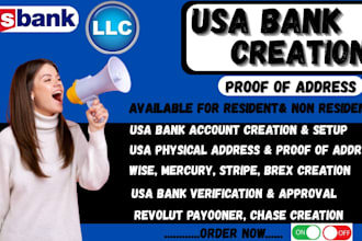 do mercury wise USA bank creation USA physical address proof of address llc