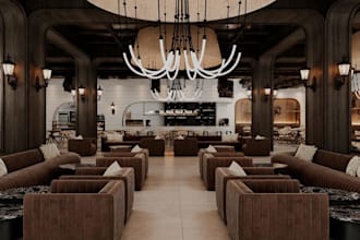 upgrade restuarant interior,luxury lounge render, furniture layout,cgi eatery