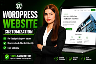 customize wordpress website, fix design and layout issues