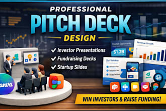design startup pitch deck, investor presentation, fundraising pitch deck design