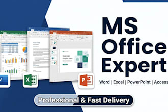 create professional ms office documents spreadsheets and presentations