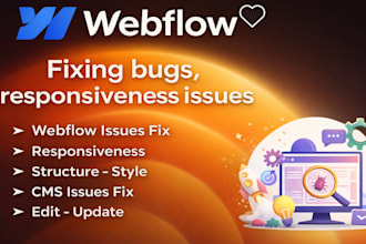 fix webflow issues, bugs, responsiveness or redesign your webflow website