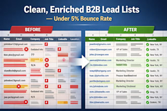 enrich and clean your b2b lead list with verified emails and linkedin data