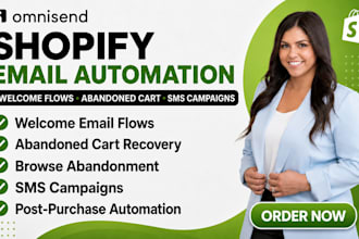 setup omnisend email automation abandoned cart shopify flows sms campaigns