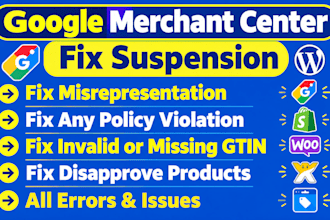 fix google merchant center suspension and misrepresentation