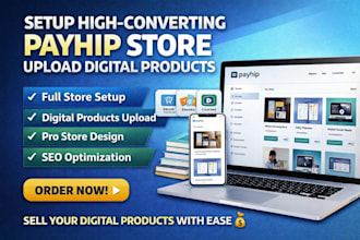 design high sales converting payhip website store setup digital products upload