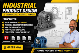 do 3d cad design 3d product design 3d cad modeling 3d industrial and manufacture