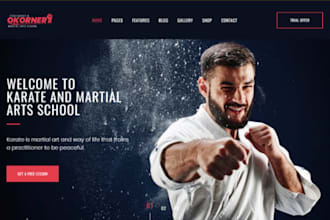 design wix martial arts website kickboxing karate taekwondo kung fu dojo website