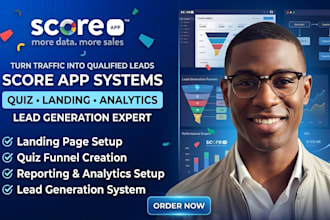 create scoreapp quiz, scorecard funnel, landing page and automated report