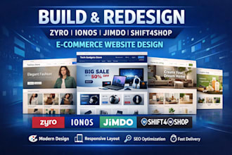 build redesign zyro website ionos jimdo shift4shop ecommerce website design