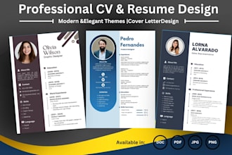 design a professional resume,CV design and cover template