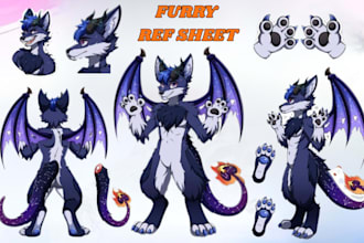 draw custom furry art, fursona, furry ref sheet, anthro oc, furry nsfw character