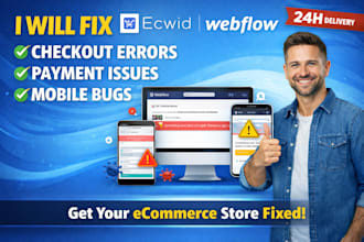 fix checkout payment error mobile bug speed seo cart issue ecwid webflow store