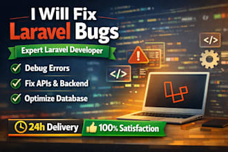 fix laravel bugs, API issues, and database errors