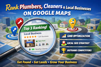 rank your google my business profile gmb seo on maps for plumbers and cleaners