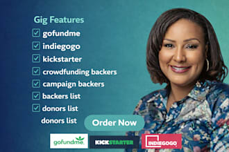 generate active backers list for kickstarter gofundme indiegogo crowdfunding