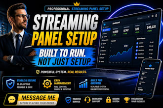 set up a custom management dashbord,strong 8k, dream 4k,lion ott,tivione