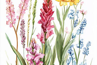make a botanical illustration of flowers