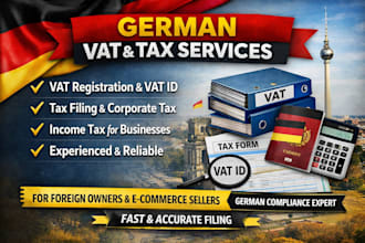 do german vat registration, german tax filing, corporate tax income tax, vat id