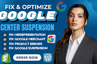 fix google merchant center suspension and misrepresentation