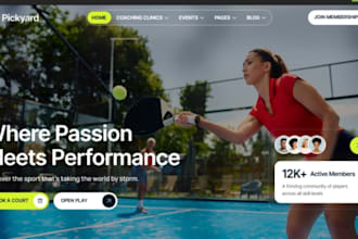 design wix tennis website tennis school website pickleball sports club website