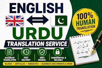 manually translate english to urdu with proofreading
