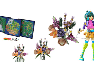 design custom lego botanical, lego mosaic, and 3d lego model with instructions