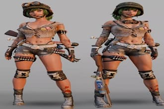 create 3d character modeling, sculpting, texturing for games, animation, VR ar