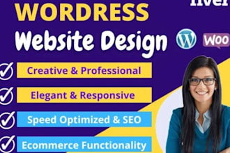 build wordpress website development, business website or wordpress blog website