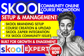 skool community setup skool community manager online course promotion for growth