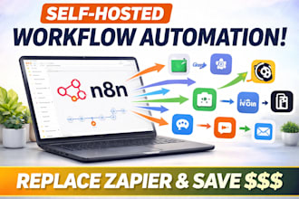 setup n8n workflow automation self hosted save money on zapier