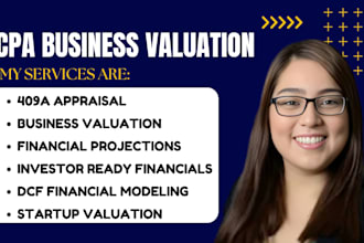 do CPA business valuation, dcf, 409a and financial modeling
