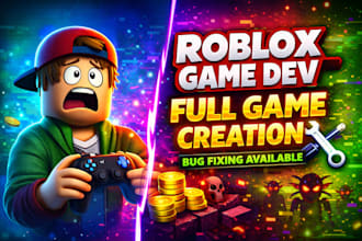 create roblox full game development online games and bug fixing