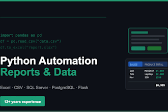 automate your excel CSV or database reports with python
