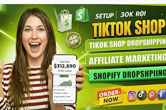 setup tik tok shop,promote shopify tik tok shop dropshipping tiktok marketing