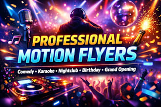 do comedy night karaoke nightclub birthday barbershop grand opening motion flyer