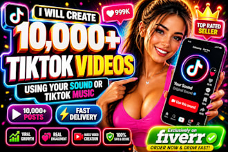 do professional 10,000 post with tiktok sound or music tik tok sound promotion