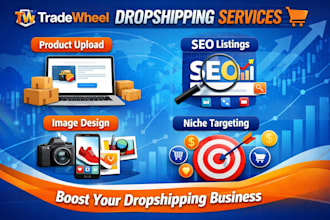 tradewheel dropshipping product upload seo listing image design nitche targeting