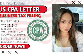 prepare verified cpa letter, income letter, mortgage letter, comfort letter