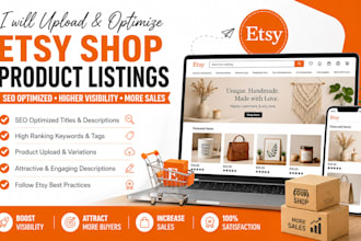 upload etsy shop products ecommerce product listing  product discription