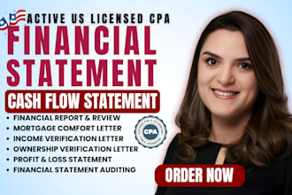 prepare US CPA, audit and review financial statements, CPA letter, balance sheet