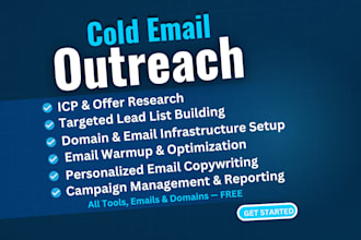 do cold email outreach with lead lists, copywriting and tool