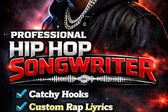 be your professional male vocalist hip hop, melodic trap or afro rap song lyric